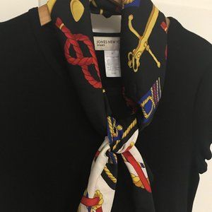 Nautical Black, Red and Gold Scarf